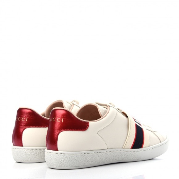 Gucci Ace Sneaker Off-White & Metallic Red - Picture 7 of 12